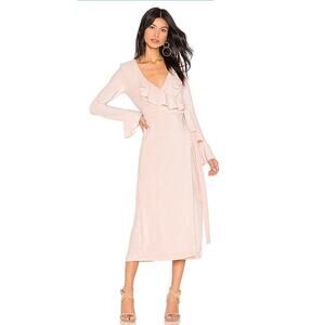 FREE PEOPLE One More Time Lurex Wrap Midi Dress Shimmery Sparkly Metallic Sz M